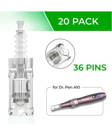 Dr. Pen Ultima A10 Replacement Cartridges (20 Pack) - 36 Pins (0.25mm) - Disposable Bayonet Slot Parts - Buy Online on SooperMarket.com
