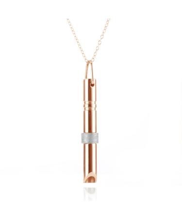 Anxiety Relief Necklace Quit/Stop Smoking Necklace Breathing Whistles Necklace for Mindful Breathing Stress Relief Meditation Relaxation Calming Down Q:gold