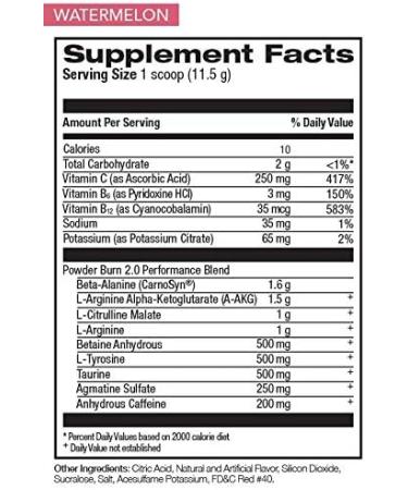 Rivalus Powder Burn 2.0 Pre-workout Watermelon 35 Servings - Intense Preworkout Energy 200mg Caffeine Zero Banned Substances 403 gram - Buy Online on SooperMarket.com