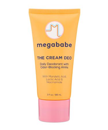 Megababe Daily Deodorant - The Cream Deo with Odor-Blocking AHAs | Aluminum-Free  All Natural | 3 fl oz