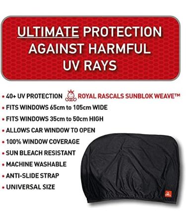 Royal Rascals Window Shade x2 - 40+ UV Protection Car Sun Shades for Babies & Children | Universal Fit Full Window Covers | Sun Shade Essentials for Baby - Buy Online on SooperMarket.com