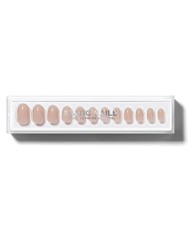 Static Nails Reusable Pop-On Manicure Set - Double French Round | Non-Damaging Glue-On Acrylic Press On Nails with Glue - Buy Online on SooperMarket.com