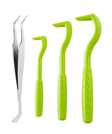 Emwel Tick Remover Tools for Dogs 4Pcs Stainless Steel Painlessly Tick Professional Tick for Dogs Cats Horses and Humans Pets Green