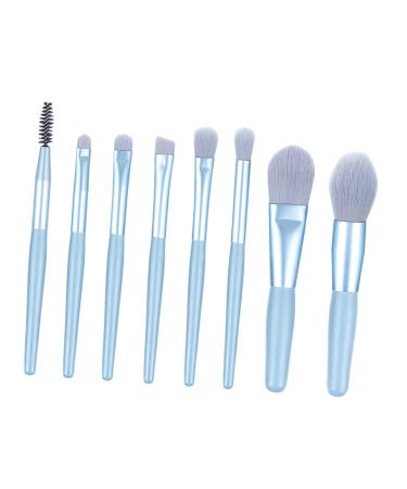 BELLIFFY 8pcs Powder Brush Eyeshadow Makeup Cosmetic Face Brushes Makeup Face Brushes Facial Kit Blue Wooden