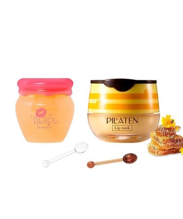 SWETIYOU Lip Plumper Lip Mask Set  Bee Balm Lip Balm Honey Pot  Lip Plumper Gloss Lip Injection Honey Moisturizing Lip Sleeping Mask  Hydrating & Prevention Dry and Cracked Lip Scrubs Exfoliator