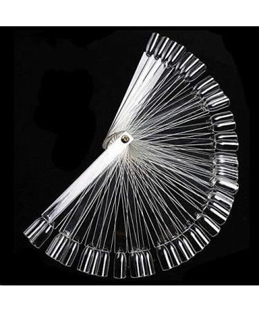 Adecco LLC Nail Swatch Sticks Swatch Sticks Nail Polish Fan-shaped False Fake Nail Art Tips Sticks Polish Gel Salon Display Chart Practice Tool (200 Pack)