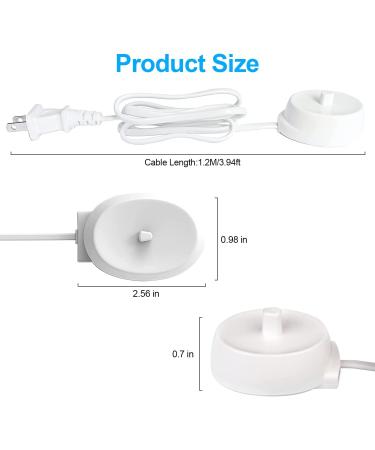 for Oral B Electric Toothbrush Replacement Charger for Braun Model 3757 Inductive Charging Base Portable Travel Power Cord - Buy Online on SooperMarket.com