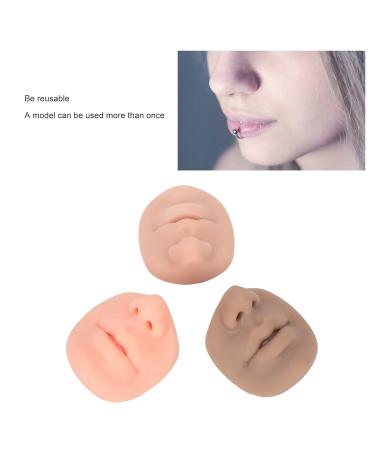 Realistic 3D Silicone Nose Mouth Model for Display - Flexible Acupuncture & Piercing Practice | Reusable 3 Colors Available - Buy Online on SooperMarket.com