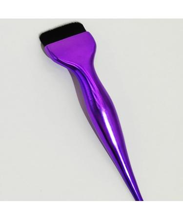 NOLITOY Makeup Foundation & Concealer Brush Set | Flat Top & Eye Shadow Brushes with Spoon for Liquid Blending - Purple - Buy Online on SooperMarket.com