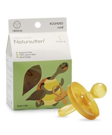 Natursutten Pacifier 12 Months & Up - Natural Rubber Pacifier - Eco-Friendly  BPA-Free Round Infant Pacifier - Baby Essentials Made in Italy - 1 Piece 1 Count (Pack of 1) Original/Round