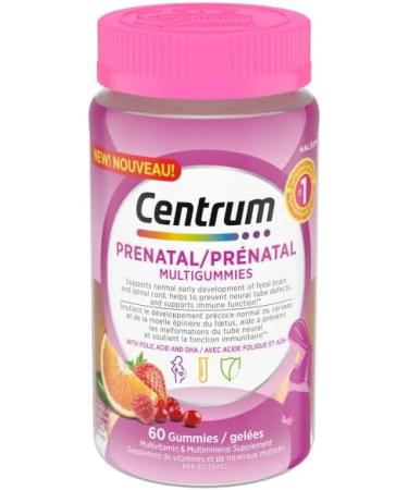 Centrum Prenatal Multigummies with DHA and Folic Acid Postpartum Multivitamin and Mineral Supplemen & Men MultiGummies Multivitamins/Minerals Gummies Cherry Berry and Apple Flavours VITAMIN + VITAMIN - Buy Online on SooperMarket.com