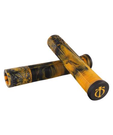 Oath Pro Scooter Bermuda Grips with Bar End Plugs, Black Super Soft TPE Orange, Black