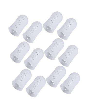 Toddmomy 6 Pairs/12pcs Silicone Gel High Heel Protectors Gel Toe Caps for Running Gel Finger Cap Tube Pads Protection Supplies Big Toe Anti-wear Protective Sleeve Costume Accessories White 4.5X2.1 cm