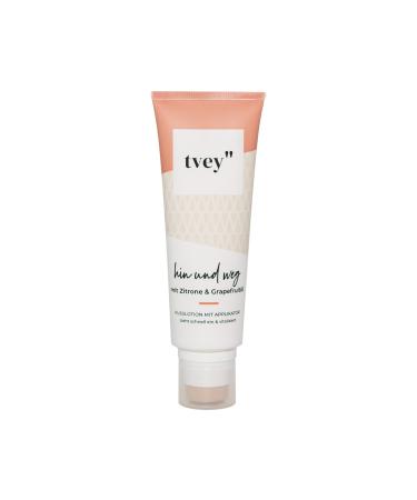 tvey "foot cream for dry feet with urea lemon & grapefruit oil - nourishing moisture cream/foot lotion - foot care for soft feet without sticky hands - made in germany 75ml vegan citrus