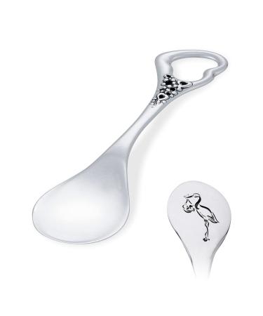 AMBEDORA Children's Christening Gift Small Silver Spoons with Engraving Real Silver 925 Gift for Birth