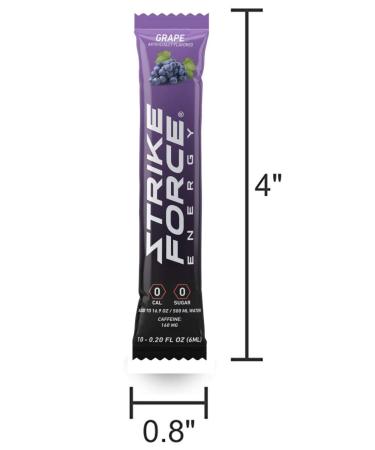 Strike Force Energy Drink Mix - Grape Flavor - Natural Tasting Caffeine Drink - Turn Any Drink into a Healthy Energy Drink - Zero Calories  Keto Friendly  Sugar Free  Pre Workout (10 Liquid Packs) Grape 10 Count (Pack of 1) - Buy Online on SooperMarket.com