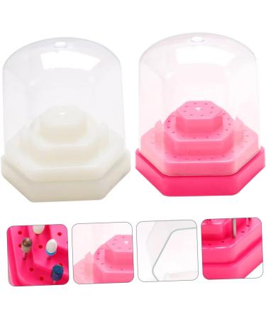 Beavorty 2PCS grinding head storage box Nail Drill Bit Container nail drill bits stand nail grinding organizer Nail Drill Bits Display stand nail bit white multicolor set plastic - Buy Online on SooperMarket.com
