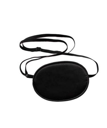1PC Black Unisex Adult Adjustable Soft Eye Patch Silk Single Eye Mask Amblyopia Corrected Visual Recovery Eye Patches Full Cover for Lazy Eye Astigmatism Training Eye Care