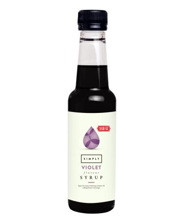 Simply Sugar Free Violet Syrup Low Calorie Vegan & Nut Free Flavoured Syrup for Coffee Cocktails & Baking (250ml) Violet 250 ml (Pack of 1)