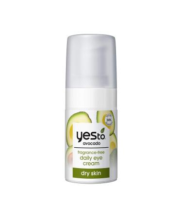 Yes To Avocado Fragrance Free Daily Eye Cream Nourishing Eye Treatment To Hydrate Under Eye Skin & Smooth Fine Lines With Hyaluronic Acid & Omega 3-Fatty Acids Natural & Cruelty Free 0.5 Fl Oz