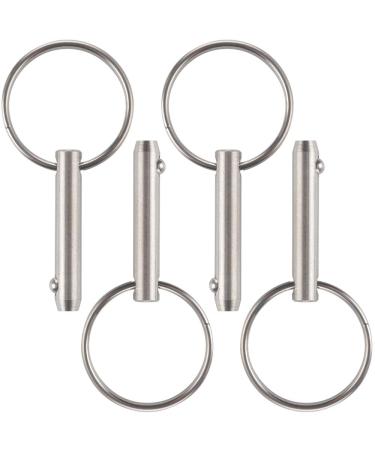 VTurboWay 4 Pcs Quick Release Pin 1/4" Diameter, Usable Length 1", Full 316 Stainless Steel, Bimini Top Pin, Marine Hardware, All Parts are Made of 316 Stainless Steel