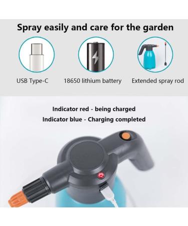 Electric Spray Bottle 2L-PRO Rechargeable Sprayer with Type-C USB Port Comfortable Handheld Sprayer for Watering Plants Blue - Buy Online on SooperMarket.com