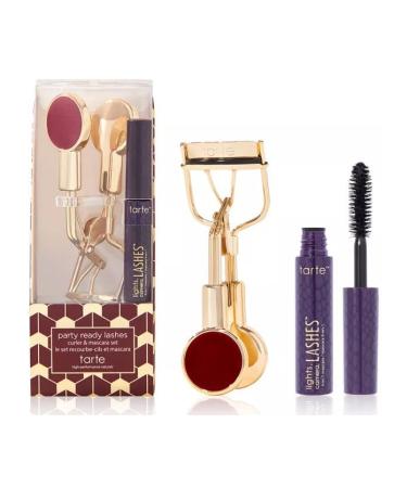 Tarte Party Ready Lashes Curler & Mascara Holiday Gift Set:: Lash Curler and Mini Deluxe Lights  Camera  Lashes 4-in-1 Mascara