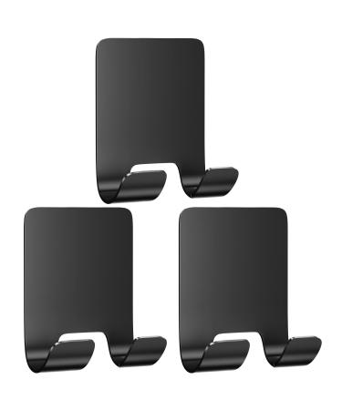 Boxing Razor bracket shower 3 pieces razor keeper hook multi -purpose hooks towel holder stainless steel self -adhesive razor shower without drilling for bathroom bedroom kitchen black