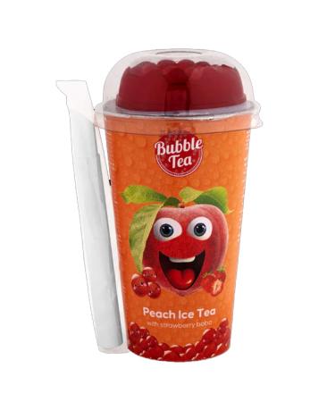 VSTAR Bubble Tea (12 Peach Bubble Tea with Strawberry Boba Refreshing Drink 350ml - Enjoy a Burst of Summer) Peach Bubble Tea with Strawberry Boba Refreshing Drink 350ml - Enjoy a Burst of Summer 12