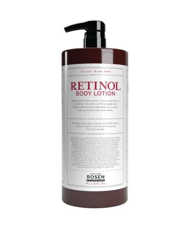 Rosen Apothecary Anti-Aging Retinol Body Lotion 960ml/32 fl oz - Caffeine Firms Skin, Boosts Collagen for Youthful Glow - Buy Online on SooperMarket.com