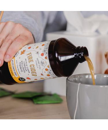 Amazon Exclusive: Shire City Herbals Fire Cider Tonic 16 oz - Wildflower Honey, Apple Cider Vinegar, Organic Raw Ingredients - Paleo, Keto, Whole 30 Approved - Buy Online on SooperMarket.com