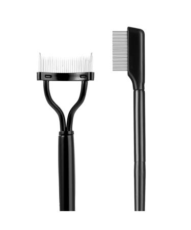 WLLHYF Eyelash Comb Set Eyelash Separator Tool Makeup Mascara Applicator Brush Metal Teeth Eye Lash Separator Grooming Brush Eyelash for Girls and Women