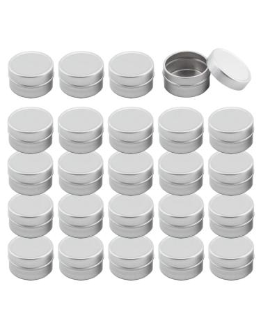 Zeoabsy 100 pieces 5ml silver empty aluminum socket aluminum round doses aluminum box with plastic lid tin cans cream cans for diy ointments candle cosmetics shaving soap