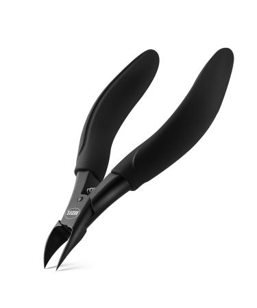 BEZOX Toe Nail Clippers Trimmer for Thick or Heavy Duty Toe Nail Nipper - Thick Fungus Ingrown Fingernail Clipper - with Soft Grip and Metal Gift Boxes All Black