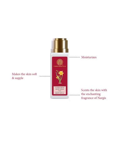 Buy Forest Essentials Travel Size Ultra-Rich Body Milk Nargis 50ml - Luxurious Body Lotion for Nourished Skin - International Shipping Available - Buy Online on SooperMarket.com