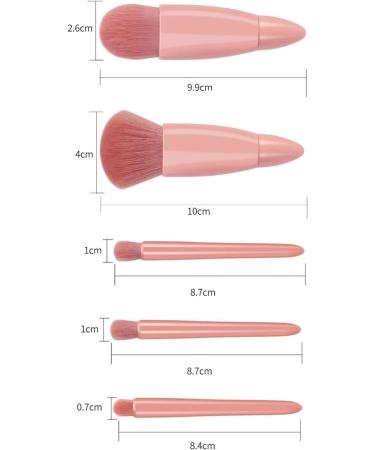 5pcs Makeup Brush Portable Complete Mirror Cosmetic Brushes Kit Sets Set Eyeshadow Loose Setting Powder - Buy Online on SooperMarket.com