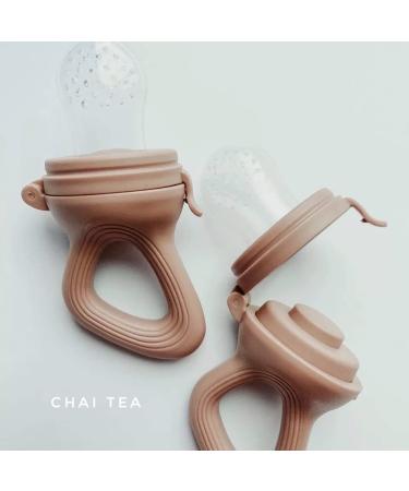 Norajoh Baby Food Fruit Feeder Pacifier | BPA Free Silicone Teether (Chai Tea) - Buy Online on SooperMarket.com