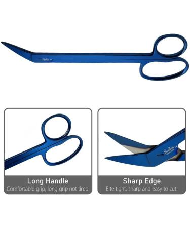 Toenail Scissors Extra Long 19 cm Stainless Steel with Micro Teeth (Blue..) - Buy Online on SooperMarket.com