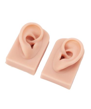 Soft Silicone Ear Model Reusable Silicone Ear Model Simulated Human Skin 1 Pair for Teacher for Hospital(Middle Skin Color)
