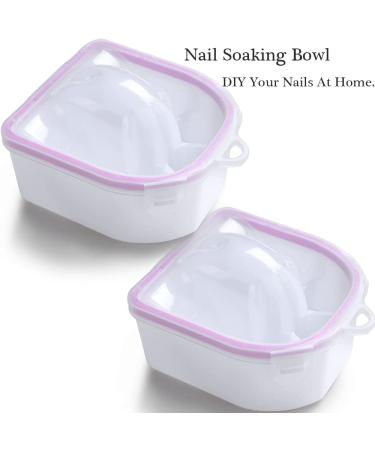 Borogo Nail Soaking Bowl Set for Gel Polish Removal and Manicure - Includes Brush, Pusher, Peeler, File, and Buffer Block - Buy Online on SooperMarket.com