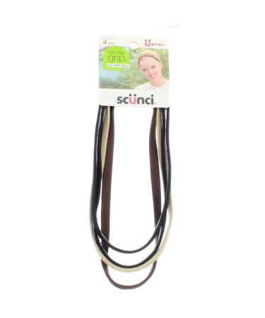 Scunci No Slip Grip All Day Hold Flat Headwraps Neutral 4 Pieces