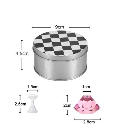 Kalolary Nail Art Display Stand Set - Pink Magnetic Holder for Fingernail Tips, Crystal Chessboard Design for DIY Training Practice - Nail Art Holder Stand - Buy Online on SooperMarket.com