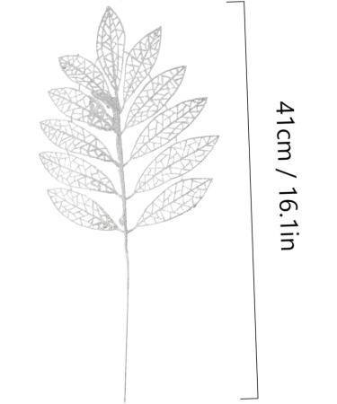 Abaodam 5pcs Christmas Simulated Leaves Gold Dining Table Christmas Glitter Stems Creative Pendant Bride Silver 41x20x0.1cm - Buy Online on SooperMarket.com
