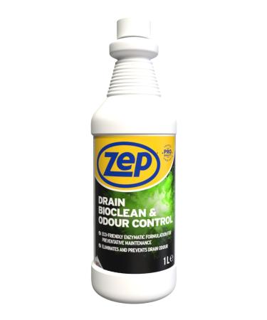 Zep Drain Bioclean & Odour Control - 1l Drain Unblocker For Preventive Maintenance to keep a drain unblocked Perfect Drain Cleaner For Bad Smells Sink Cleaner For Smelling Sinks Zep Commercial