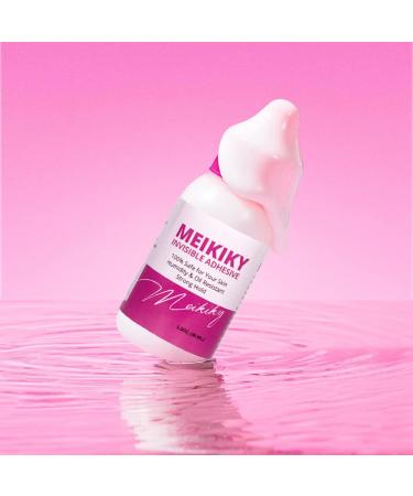 Wig Glue for Front Lace Wig Lace Glue Waterproof Super Hold Meikiky Invisible Adhesive for Wigs and Hair Systems Easy to Apply Fast Drying Strong Hold Perspiration Resistant (1.3oz)