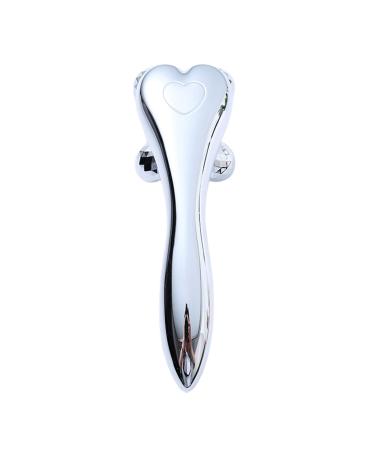 4 Roller Balls Face Massager Skin Firming Massage 3D with Ergonomic Handle 360 Rotatable for Wrinkle Reducing Tightening Y-Shape Slimming Manual Silver