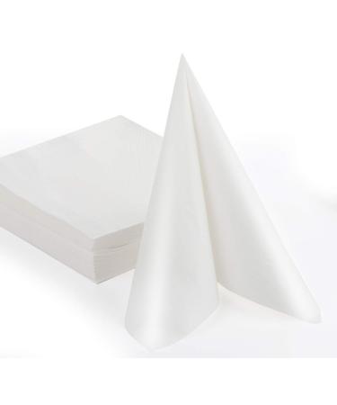 Adorfine 60 pieces of napkins 40x40 cm of high -quality disposable napkins 100% cellulose paper napkins white decorative tissueserviette perfect for wedding party birthday baptism other festivals