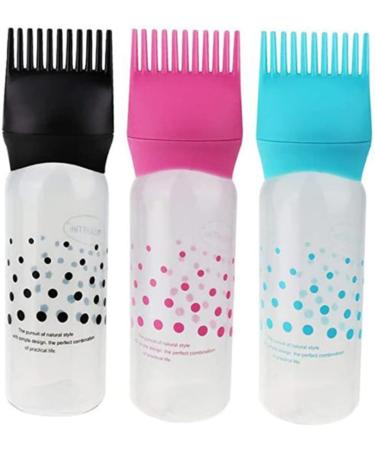 PLAFOPE 3pcs Salon Hair Dye Bottle Hair Root Applicator Bottle Hair Dying Bottles Hair Styling Tools Hair Color Brush Applicator Hair Oiling Bottle Hair Dye Brush Filling Comb - Buy Online on SooperMarket.com
