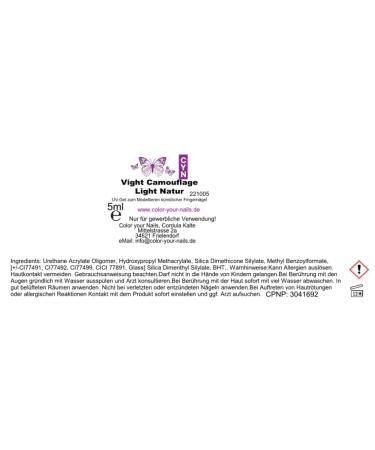 Vight Camouflage Light Natural - 1A UV Gel for French Nails in Aluminum Jar | Perfect for Baby Boomers - 5ml - Buy Online on SooperMarket.com