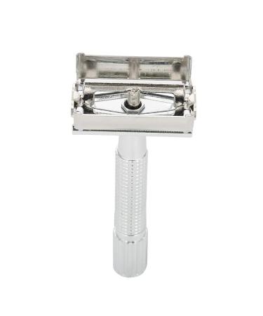 Premium Double Edge Silver Hand Razor for Men - Includes Case | Perfect Beard Grooming Tool - Buy Online on SooperMarket.com
